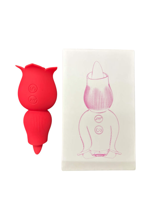 Red soft silicone luxury rose licking and sucking vibrator. Best female sex toys in Australia, discreet packaging - BehindClosedDoors 