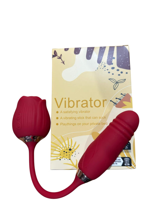 Double ended rose vibrator and dildo. Best Luxury female sex toys Australia, Discreet packaging- BehindClosedDoors. 