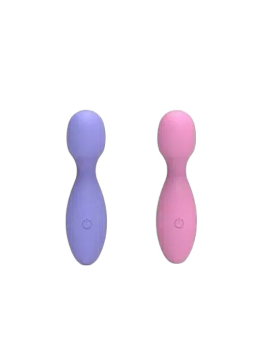 Small full silicone vibrating massager wand