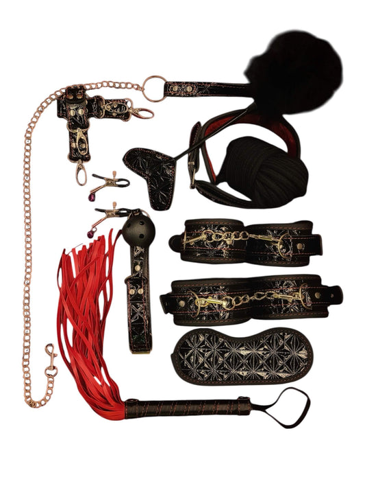 BDSM Collection of leather bondage accessories for freaky nights. Discreet shipping at BehindClosedDoors. 