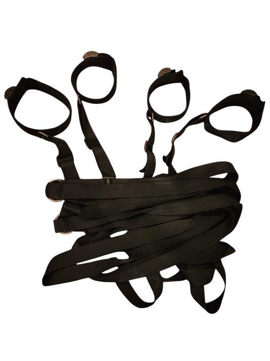 BDSM Black bed tie down kit made for getting freaky and trying new things. Have fun with your partner. Discreet shipping in Australia at BehindClosedDoors